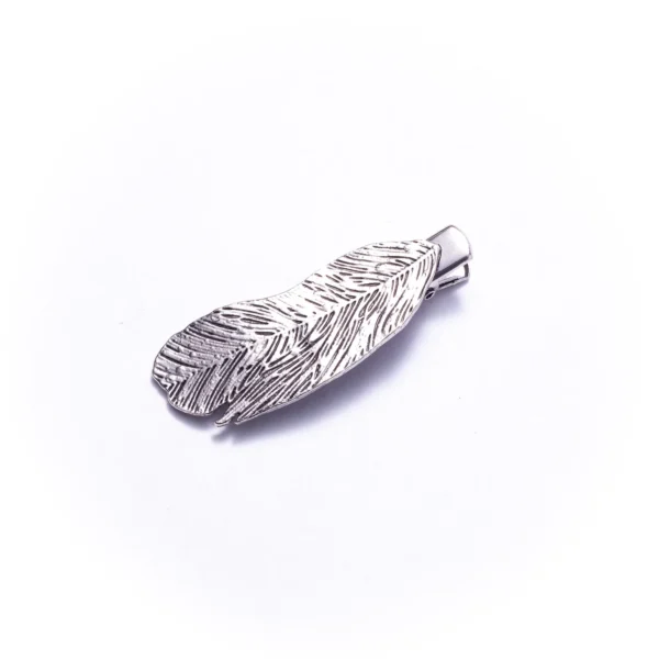 Заколка-затискач Plume neu у темному металі Le métal